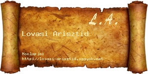 Lovasi Arisztid névjegykártya